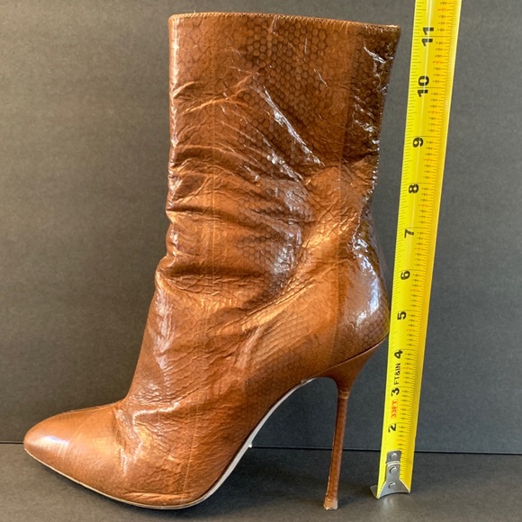 Sergio Rossi Snake Print Stiletto Boots Size 8.5 - Picture 12 of 12